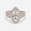 cushion diamond band rose gold anniversary ring