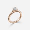cushion diamond cathedral set rose gold ring