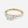 cushion solitaire engagement yellow gold ring