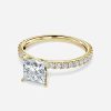 diamond band hidden halo yellow gold ring