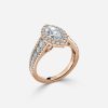 diamond band rose gold cushion shape ring