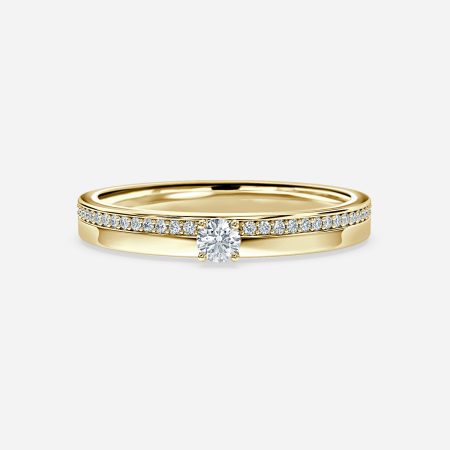 0.19ct Round Big Diamond Wedding Ring In 14K Yellow Gold (US Size: 4.5) 0.19ct Round Big Diamond Wedding Ring In 14K Yellow Gold (US Size: 4.5)