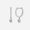 drops Emerald diamond white gold earrings