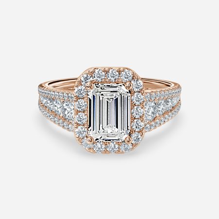 Dalia Emerald Halo Engagement Ring