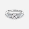fancy band cushion white gold engagement ring