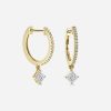hoop and drop asscher yellow gold earring