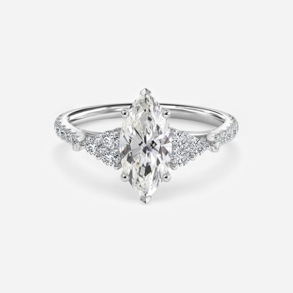 marquise cut diamond engagement white gold ring
