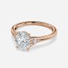 oval cut diamond rose gold engagement ring