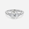 oval white gold engagement ring diamond band