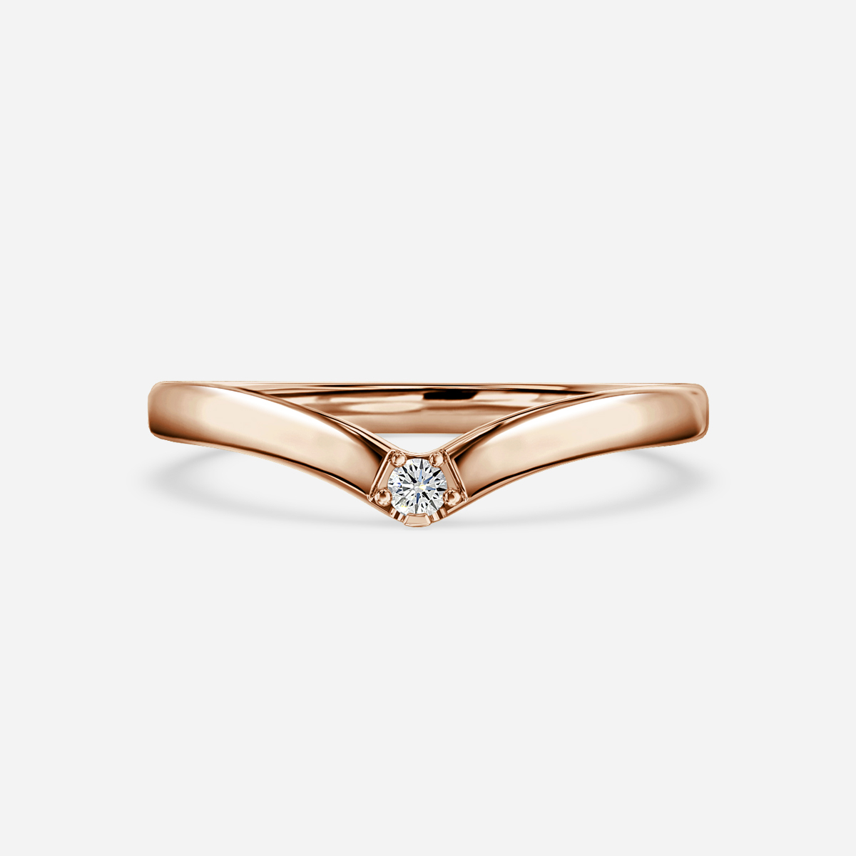 plan one stone diamond ring rose gold
