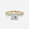 princess cut twisted engagement ring gold