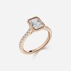 radiant cut diamond engagement gold ring