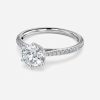 ronud diamond cathedral engagement rings