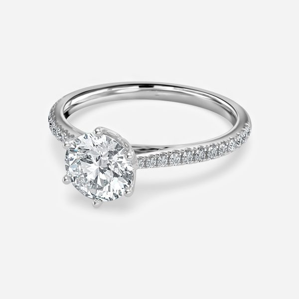ronud diamond cathedral engagement rings