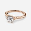 rose gold cushion diamond ring