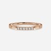 rose gold six stone wedding ring