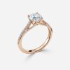 rose gold solitaire six prong round diamond ring