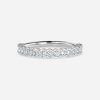 round bezel set white gold wedding ring