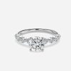 round diamond band white gold engagement ring
