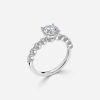round engagement ring white gold diamond band