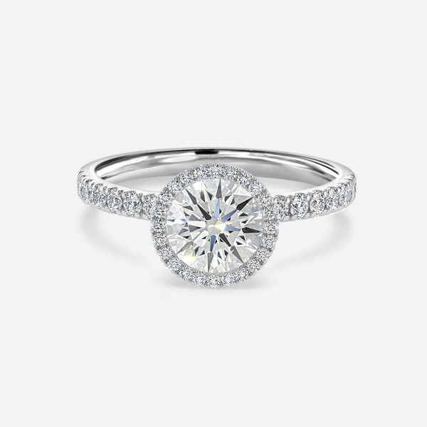 round engagement rings with halo