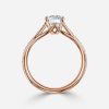 round shape rose gold solitaire engagement ring