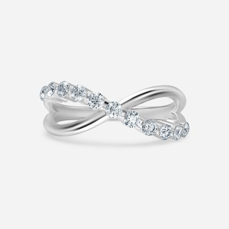 Crossover Shared Prong Wedding Ring Crossover Shared Prong Wedding Ring