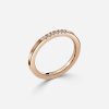 six diamond rose gold wedding ring