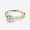 six prong yellow Cushion diamond shape engagement ring