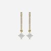 solitaire asscher yellow gold earring