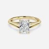 solitaire radiant shape yellow diamond ring