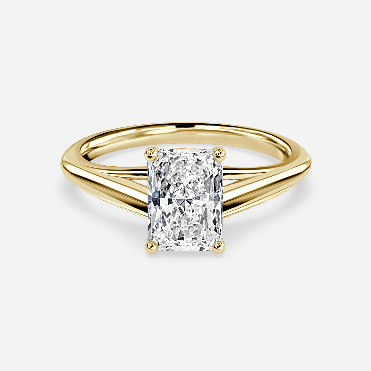 solitaire radiant shape yellow diamond ring