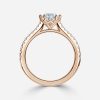 solitaire rose gold six prong oval diamond ring