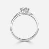 solitaire round cut engagement ring platinum gold