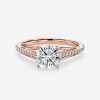 solitaire round shape rose diamond ring