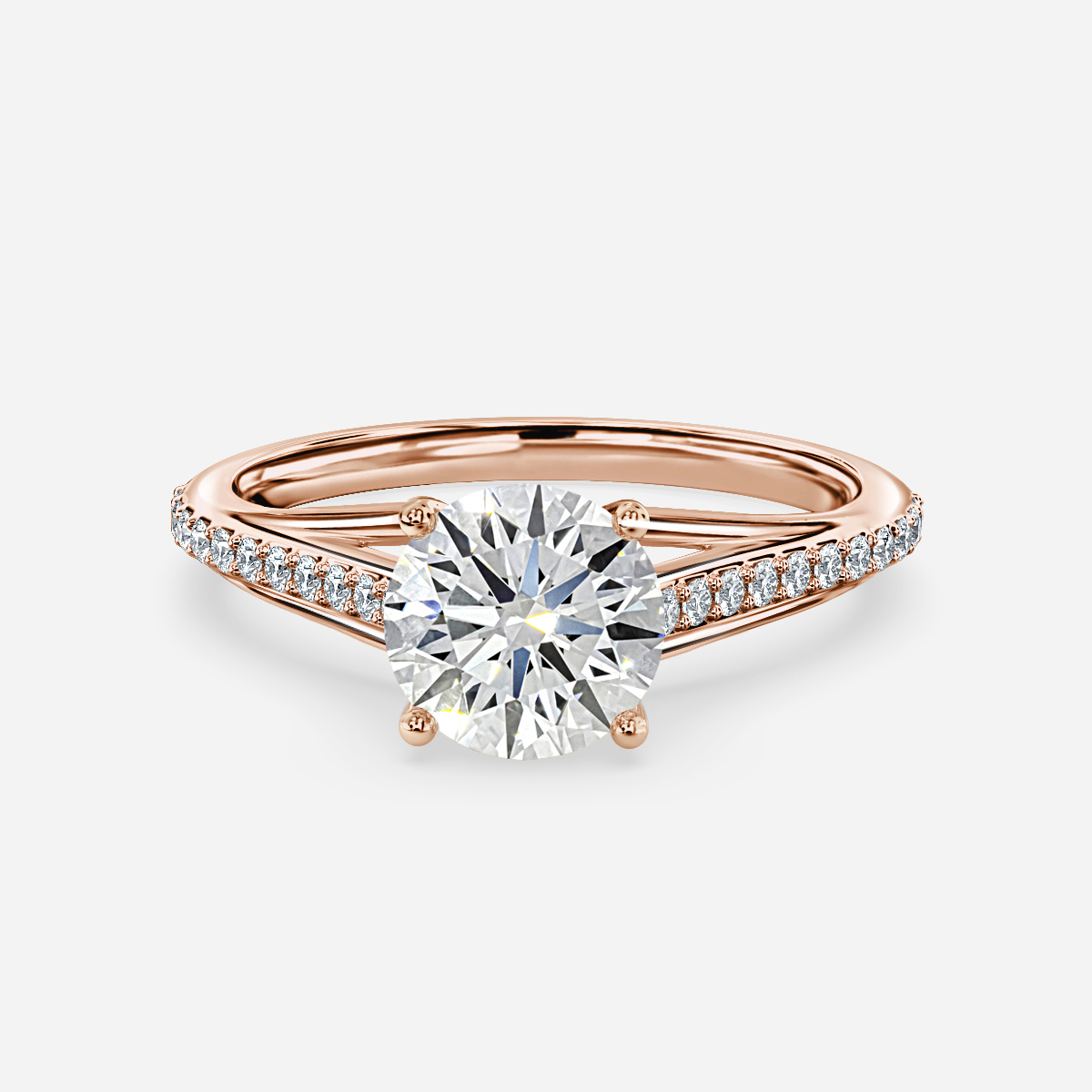 solitaire round shape rose diamond ring