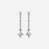 solitaire round white gold earring