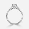 solitaire white gold six prong Cushion diamond ring