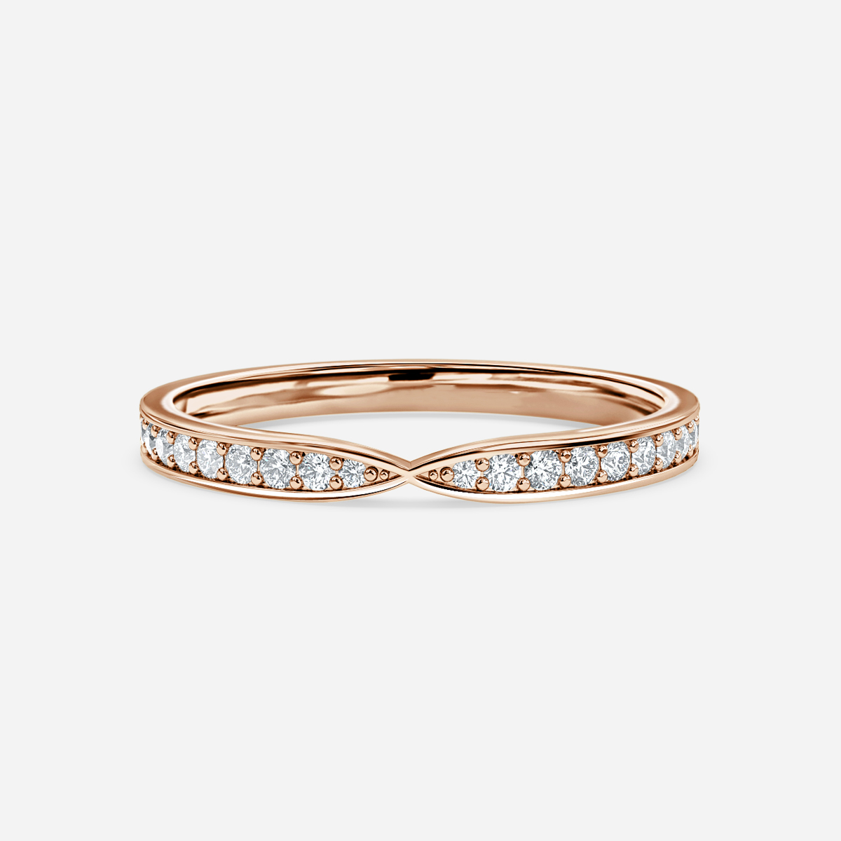 unique channel set rose gold wedding ring