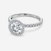 white gold round engagement ring with halo