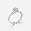 white gold round shape engagement ring