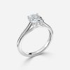 white gold solitaire six prong oval diamond ring