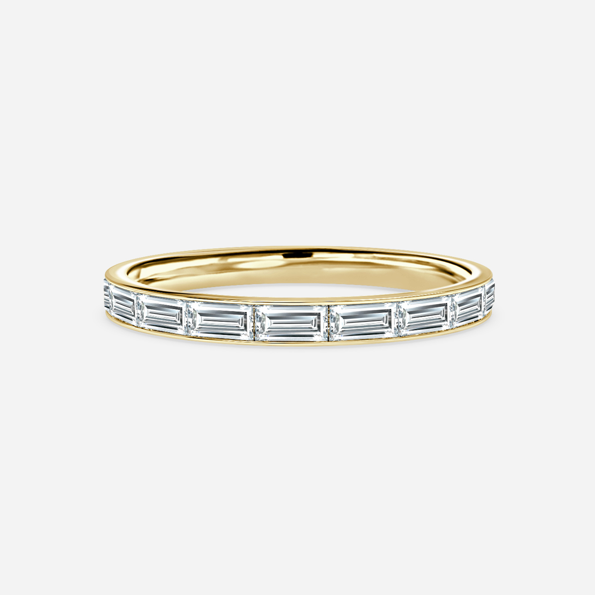 yellow gold baguette diamond ring