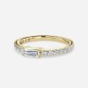 yellow gold wedding band round diamond