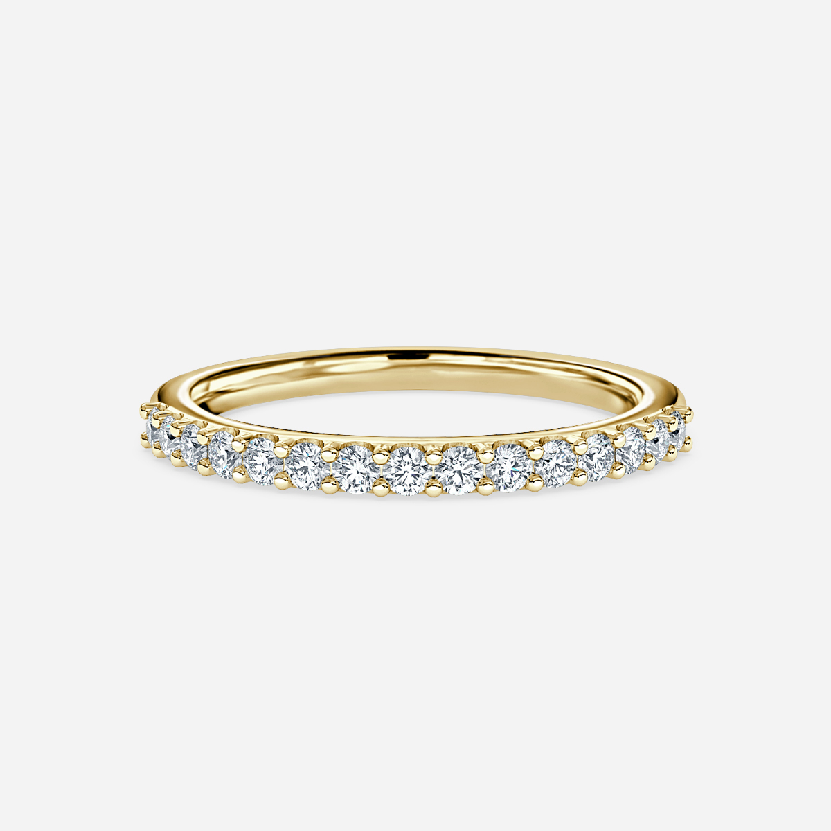 Round diamond yellow gold wedding ring