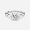 cathedral set white gold heart diamond ring