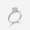 heart diamond cathedral set white gold ring