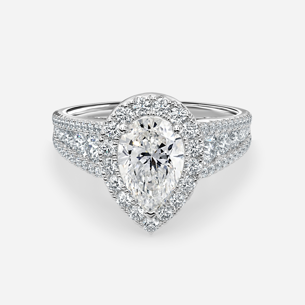 pear diamond band white gold anniversary ring