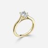 pear diamond cathedral set yellow gold ring