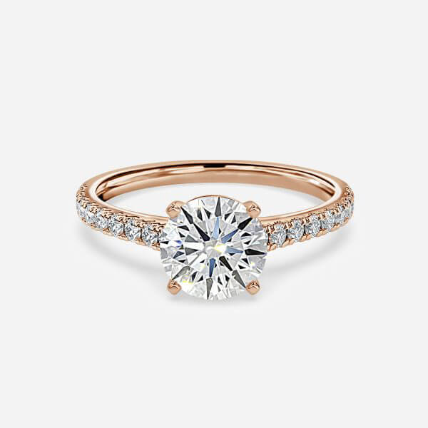 round diamond band set rose gold wedding ring
